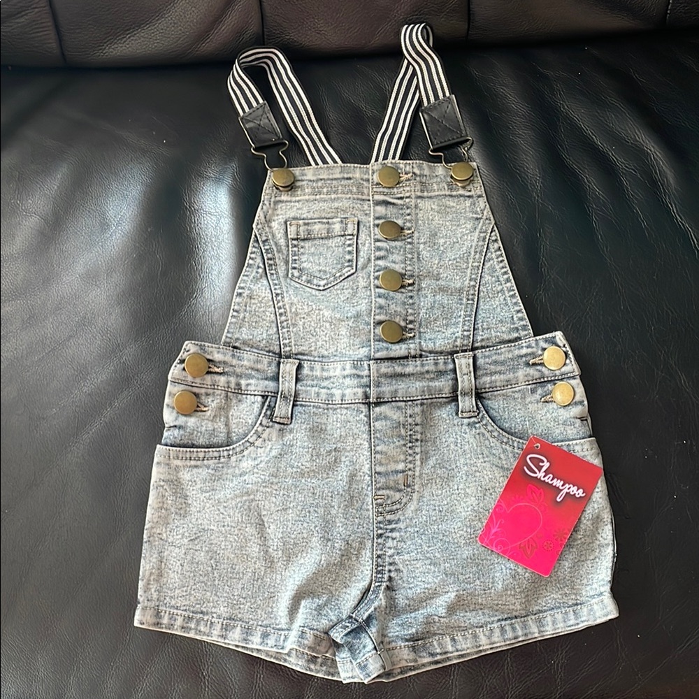 Kids Denim Overalls - Gray